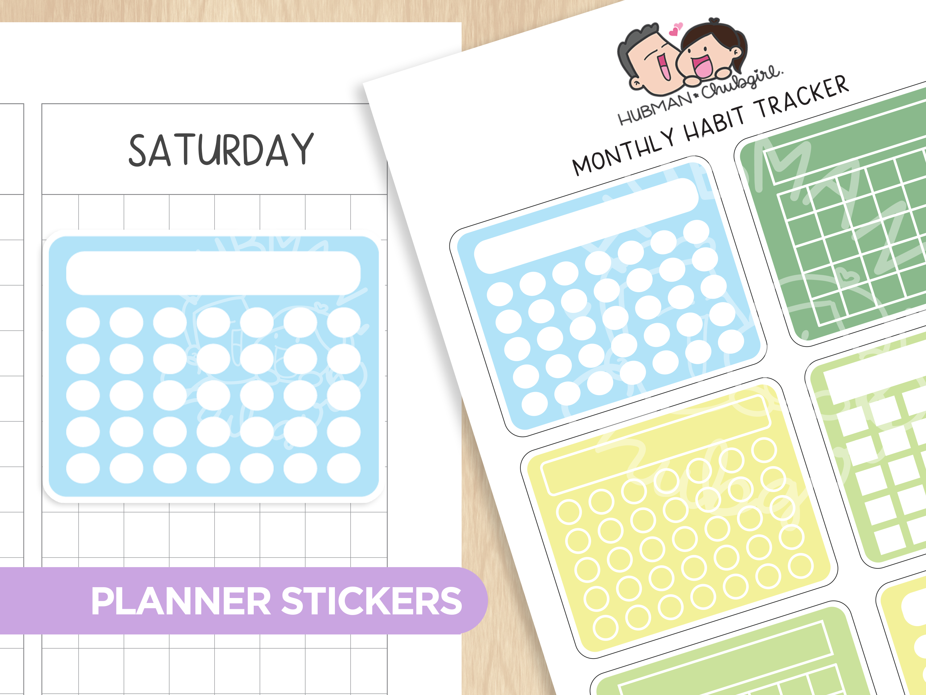 Monthly Habit Tracker - Cute Critters Theme Palette