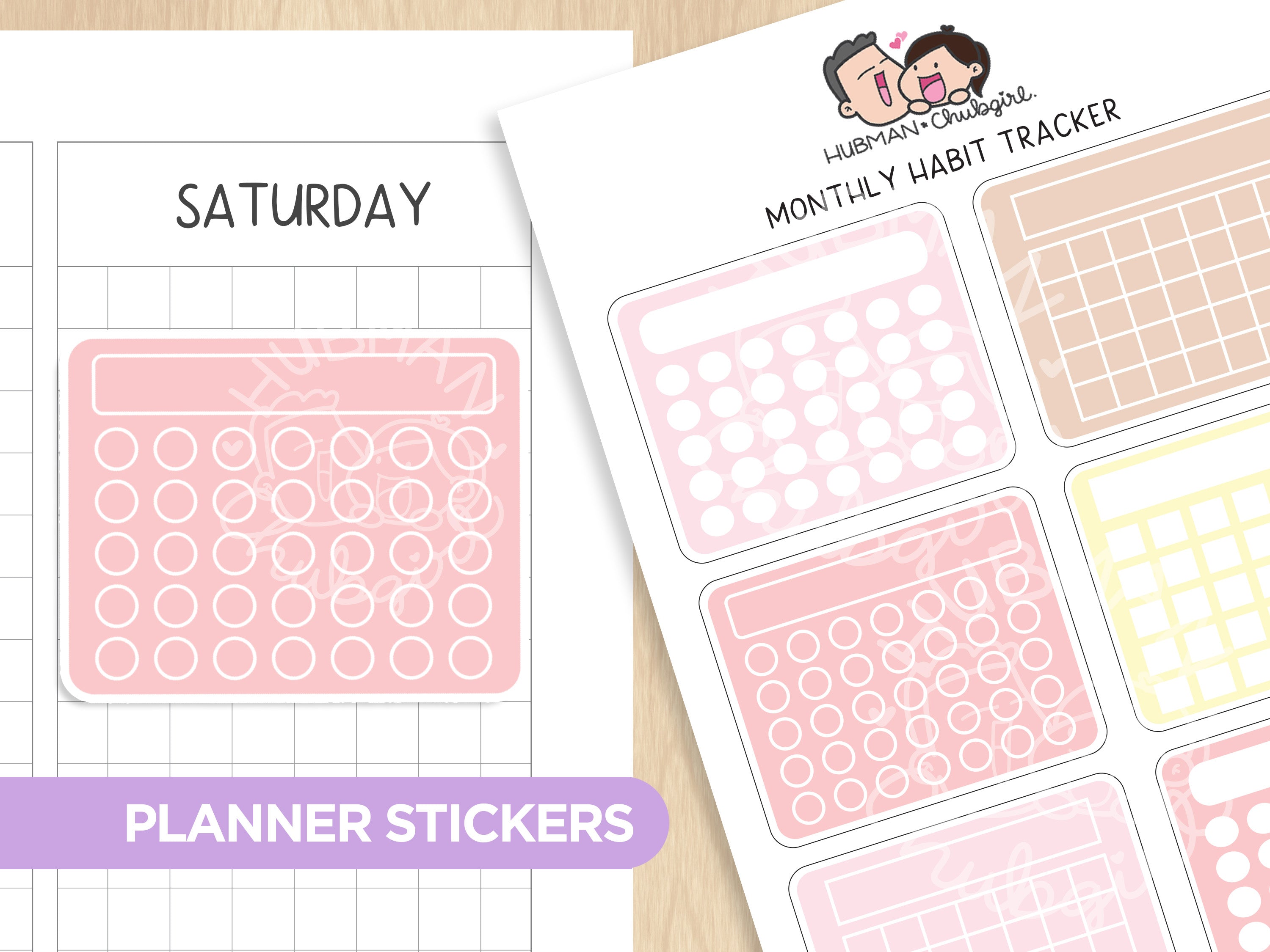 Monthly  Habit Tracker - Love is in the Air Theme Palette