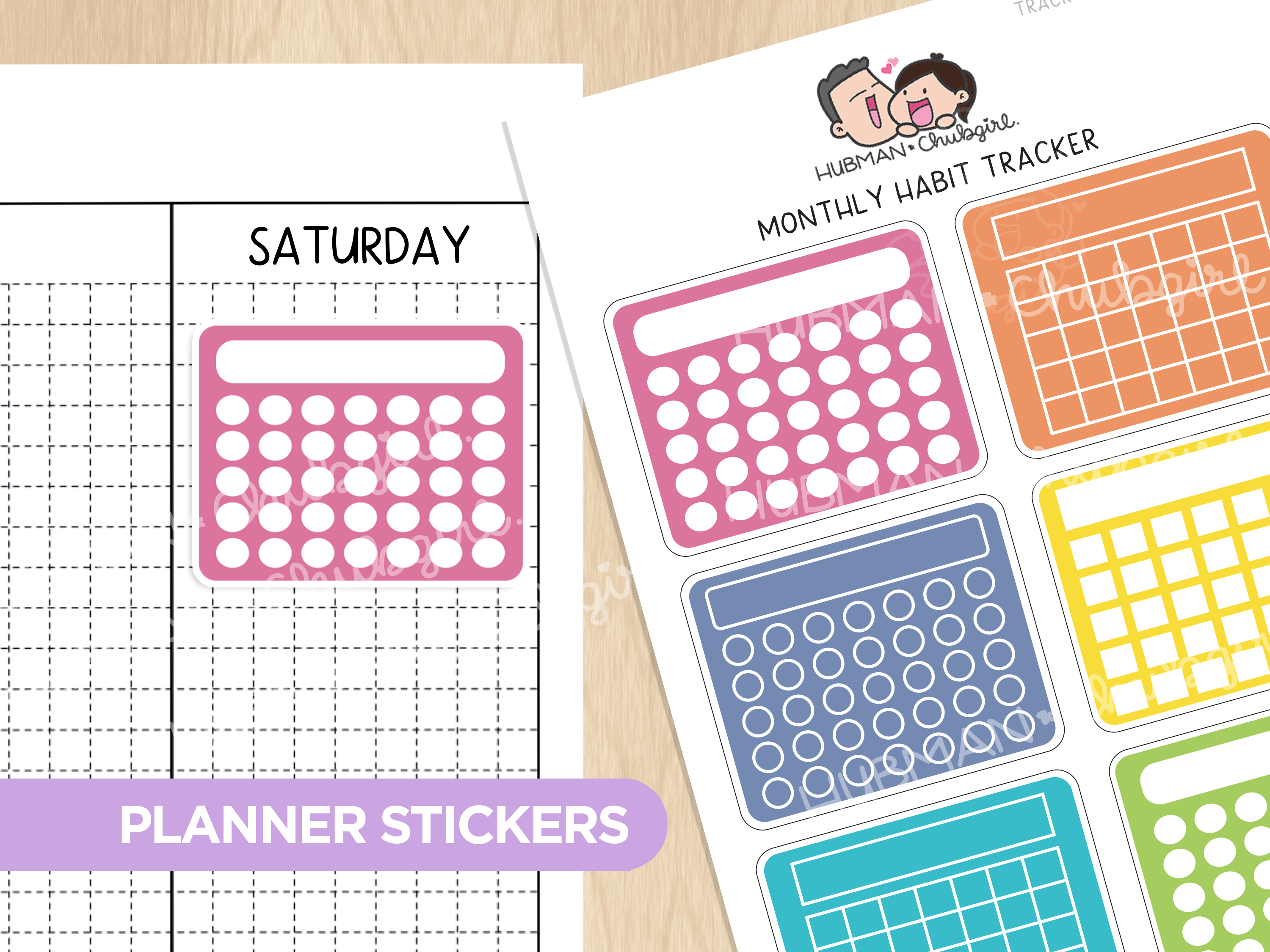 Monthly Habit Tracker - Rainbow Llamas Theme Palette