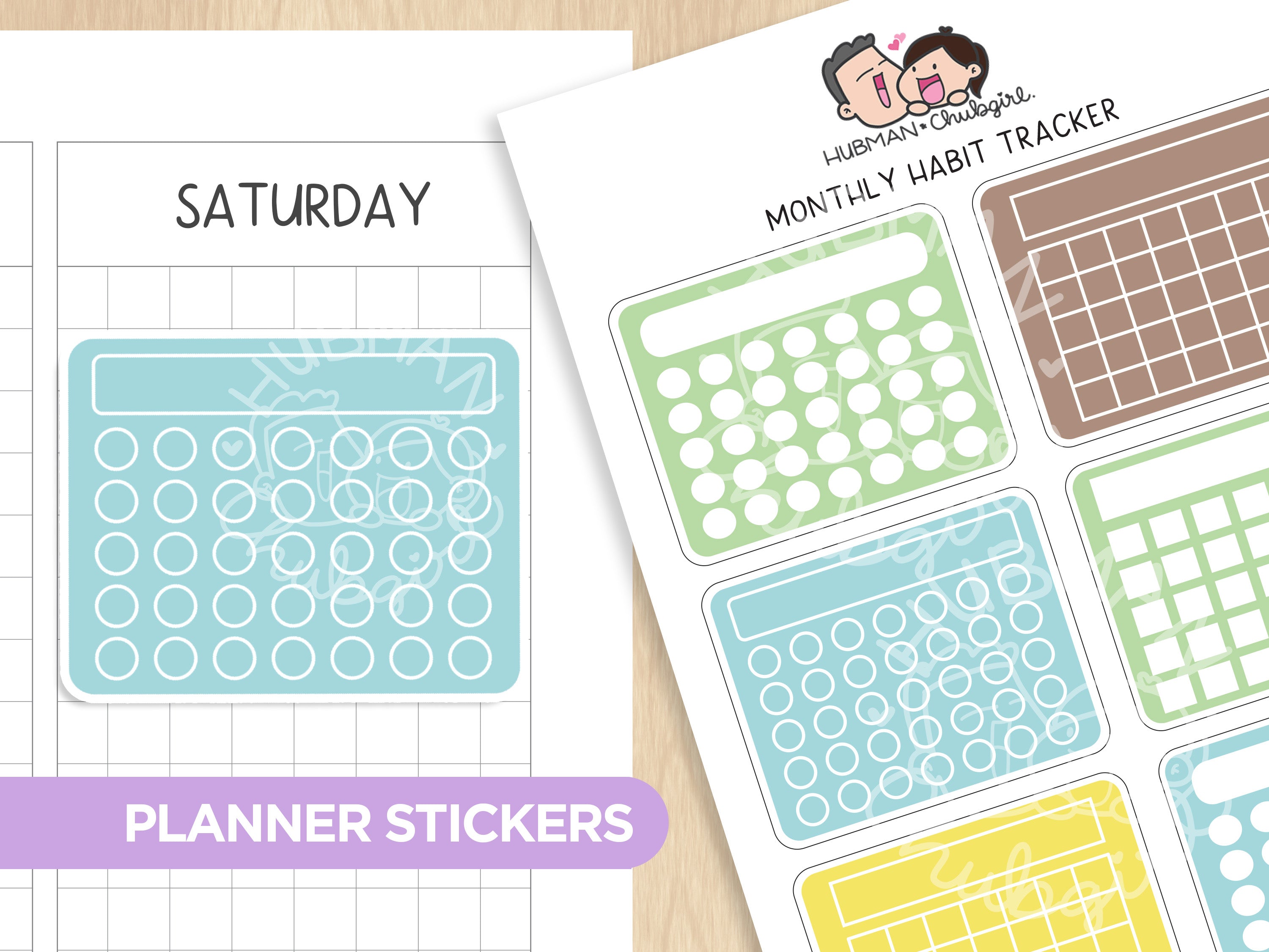 Monthly Habit Tracker - Sunflower Critters Theme Palette