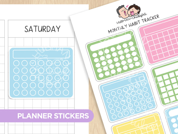 Weekly Habit Tracker Printable Planner Stickers