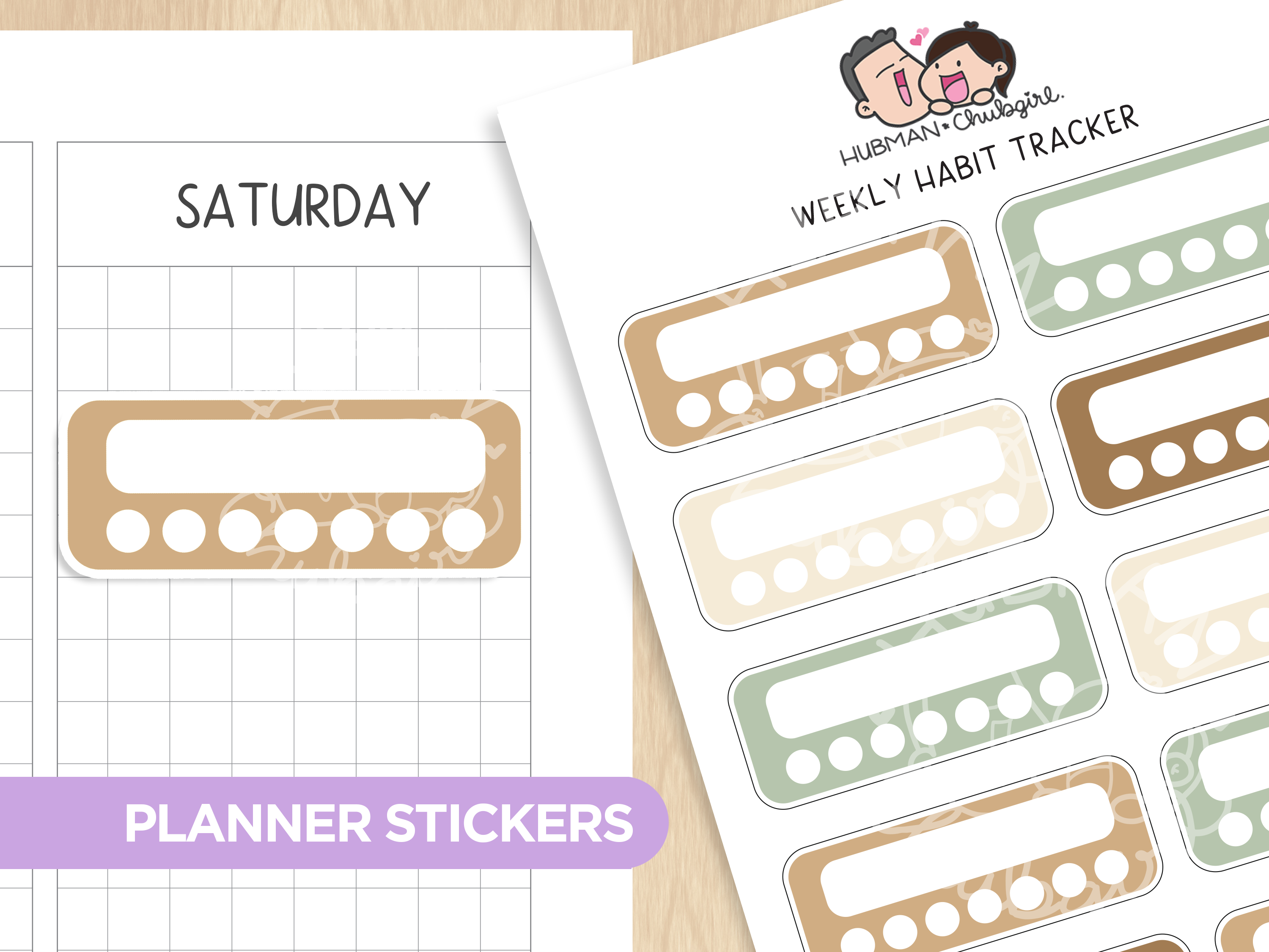 Weekly Habit Tracker - Squirrelly Acorn Theme Palette