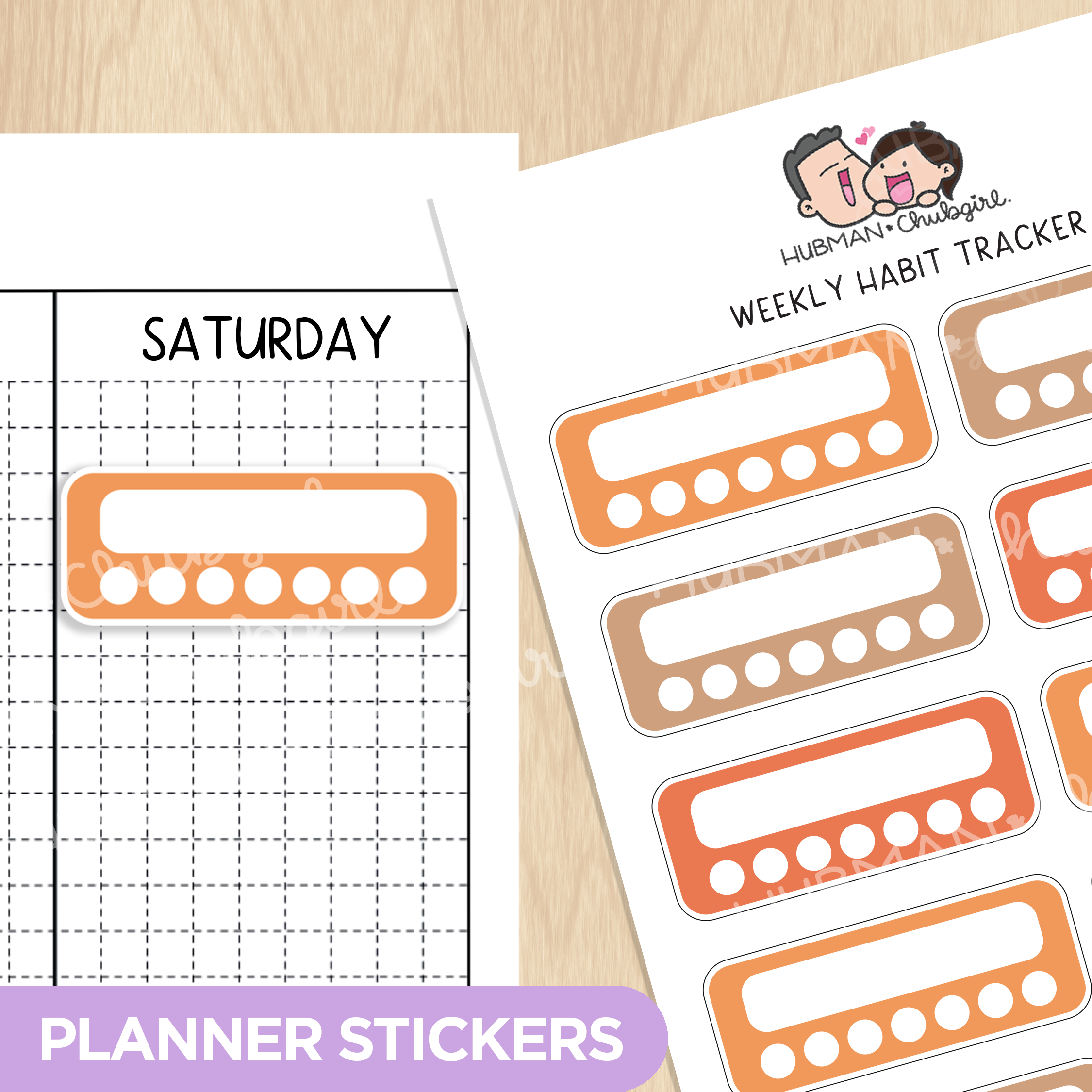 Weekly Habit Tracker - Autumn Capy Theme Palette