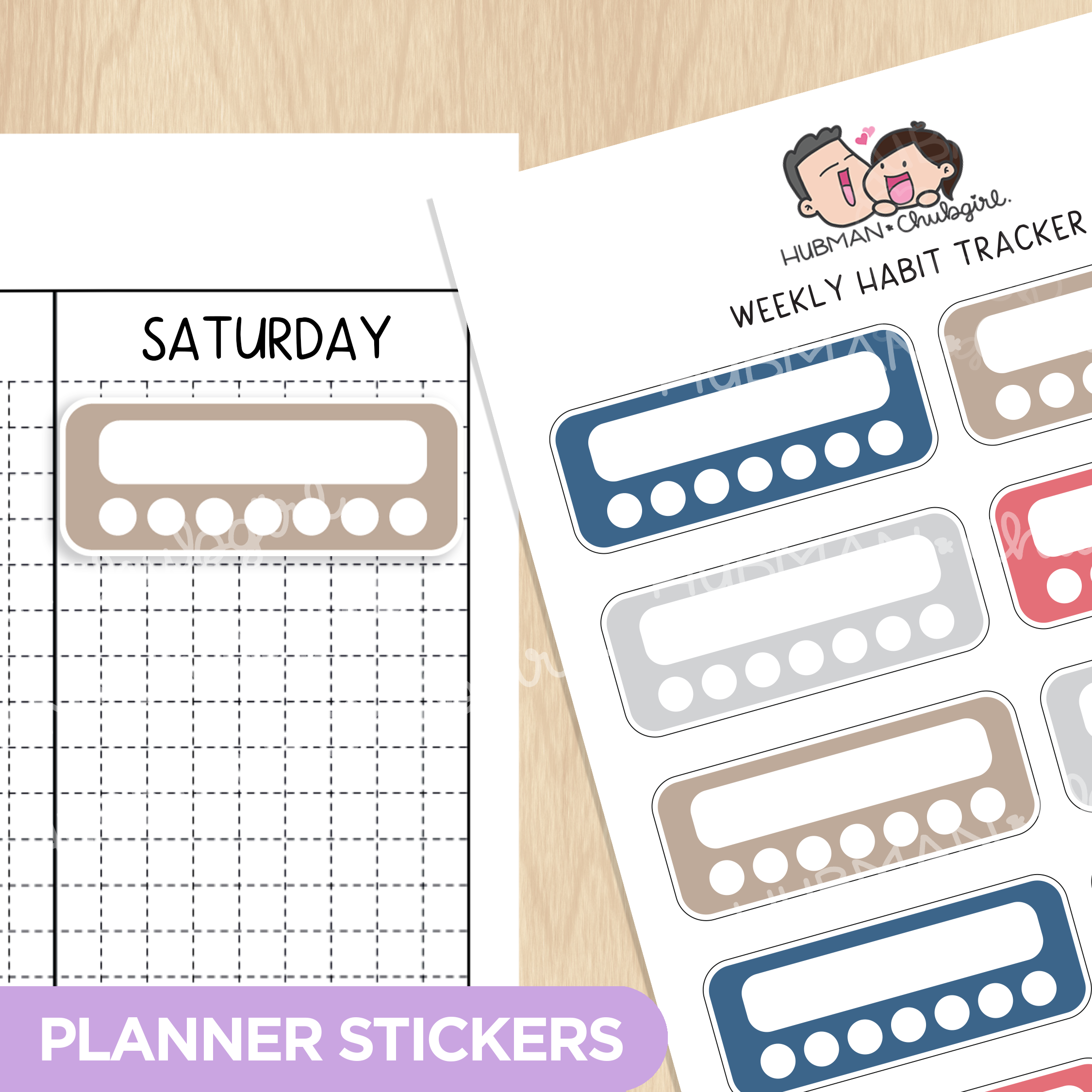 Weekly Habit Tracker - Snail Mail Theme Palette