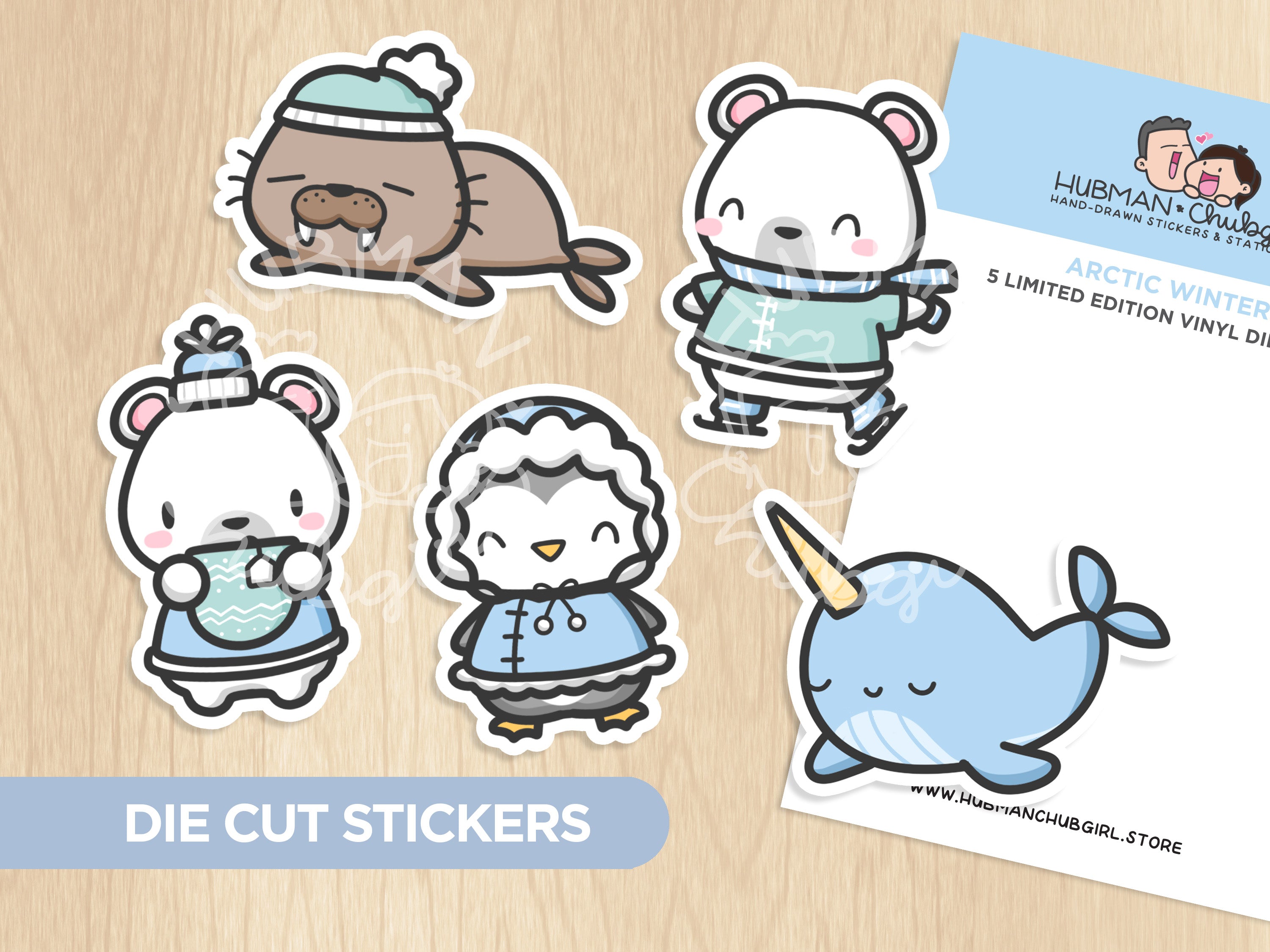 Arctic Friends Die Cut Stickers (Set of 5)