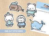 Arctic Friends Die Cut Stickers (Set of 5)