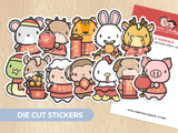 Zodiac Animals Die Cut Stickers (set of 12)