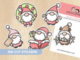 Xmas Gnomes Die Cut Stickers