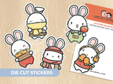 Autumn Bunnies Die Cut Stickers