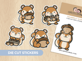 Squirrelly Die Cut Stickers (Set of 5)
