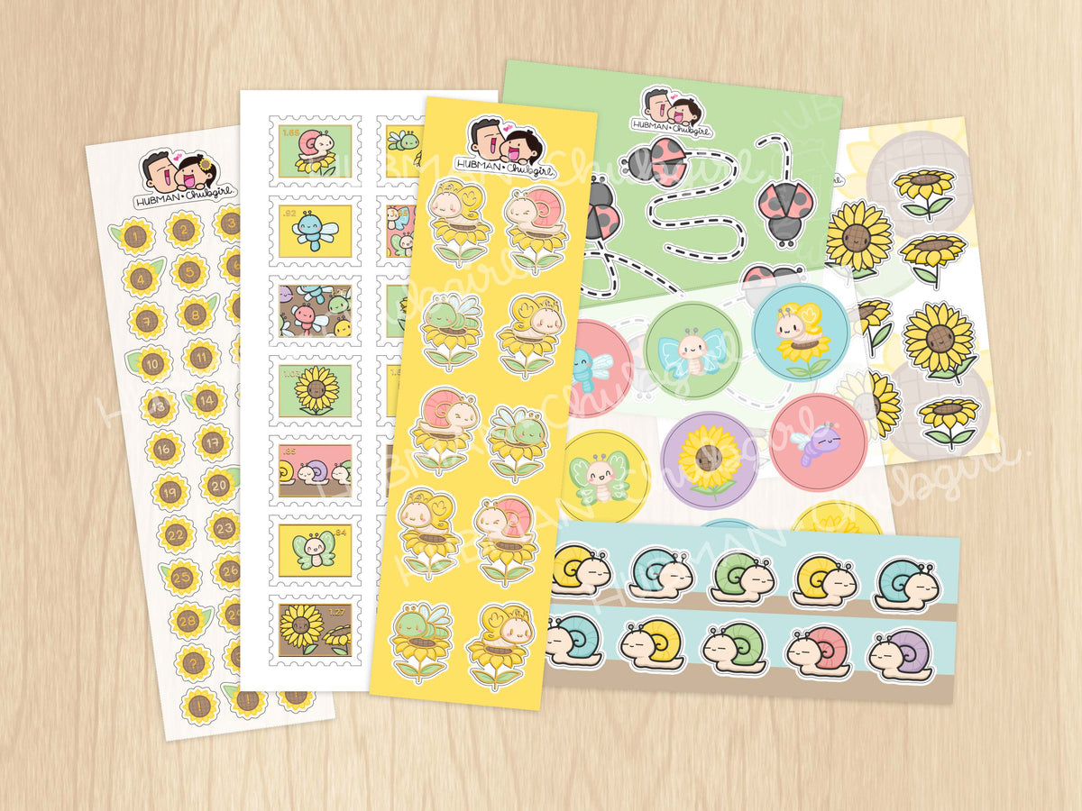 Sunflowers Variety Sticker Pack – Hubman and Chubgirl