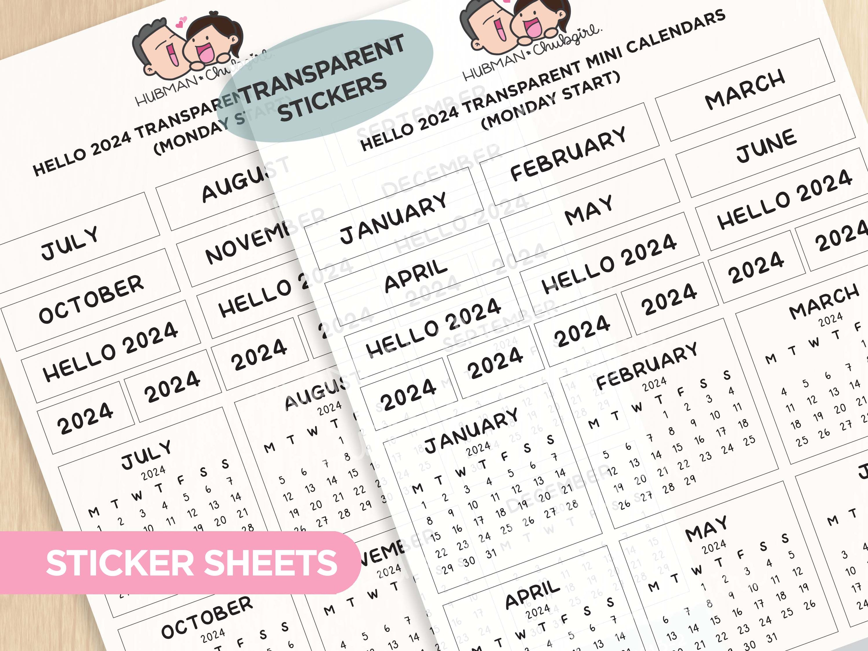 2024 Calendars Sticker Set Hubman and Chubgirl