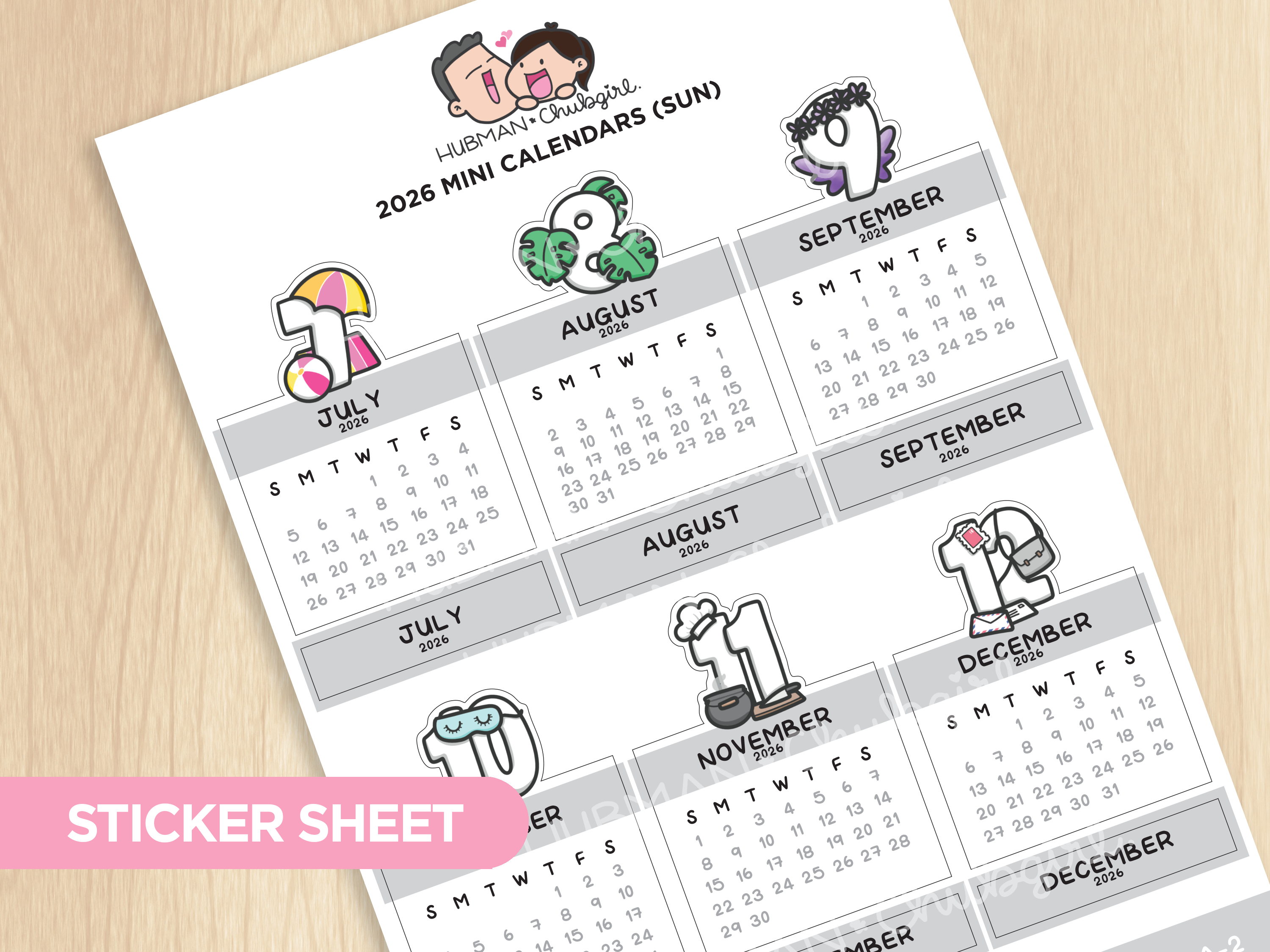 2026 Mini Themed Calendars