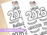 Hello 2026 Planner Stickers (Set of 2)