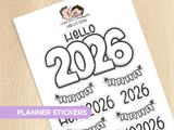 Hello 2026 Planner Stickers (Set of 2)