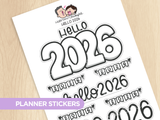 Hello 2026 Planner Stickers (Set of 2)