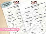 Hello 2026 Transparent Mini Calendars (Set of 2)