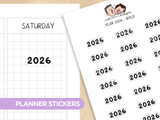 Year 2026 - Bold (S) Planner Stickers
