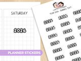 Year 2026 - Bubble (S) Planner Stickers