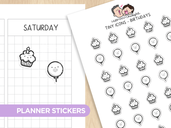 Tiny Icons - Birthdays Planner Stickers – Hubman and Chubgirl for Free Printable Birthday Planner Stickers