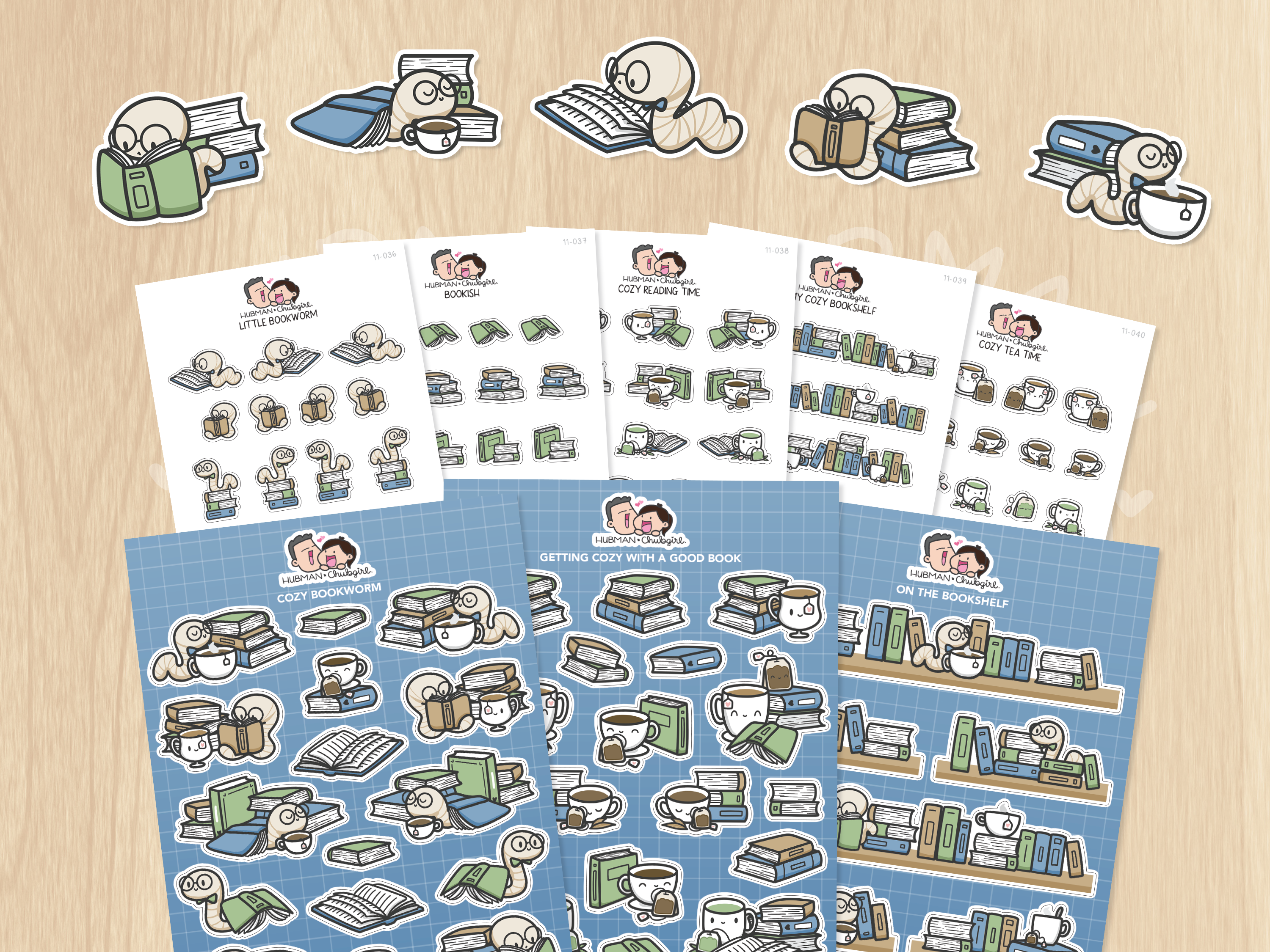 Cozy Bookworm Sticker Set