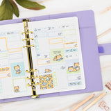 Vegan Leather Binder/Planner - Purple Critters