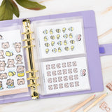 Vegan Leather Binder/Planner - Purple Critters