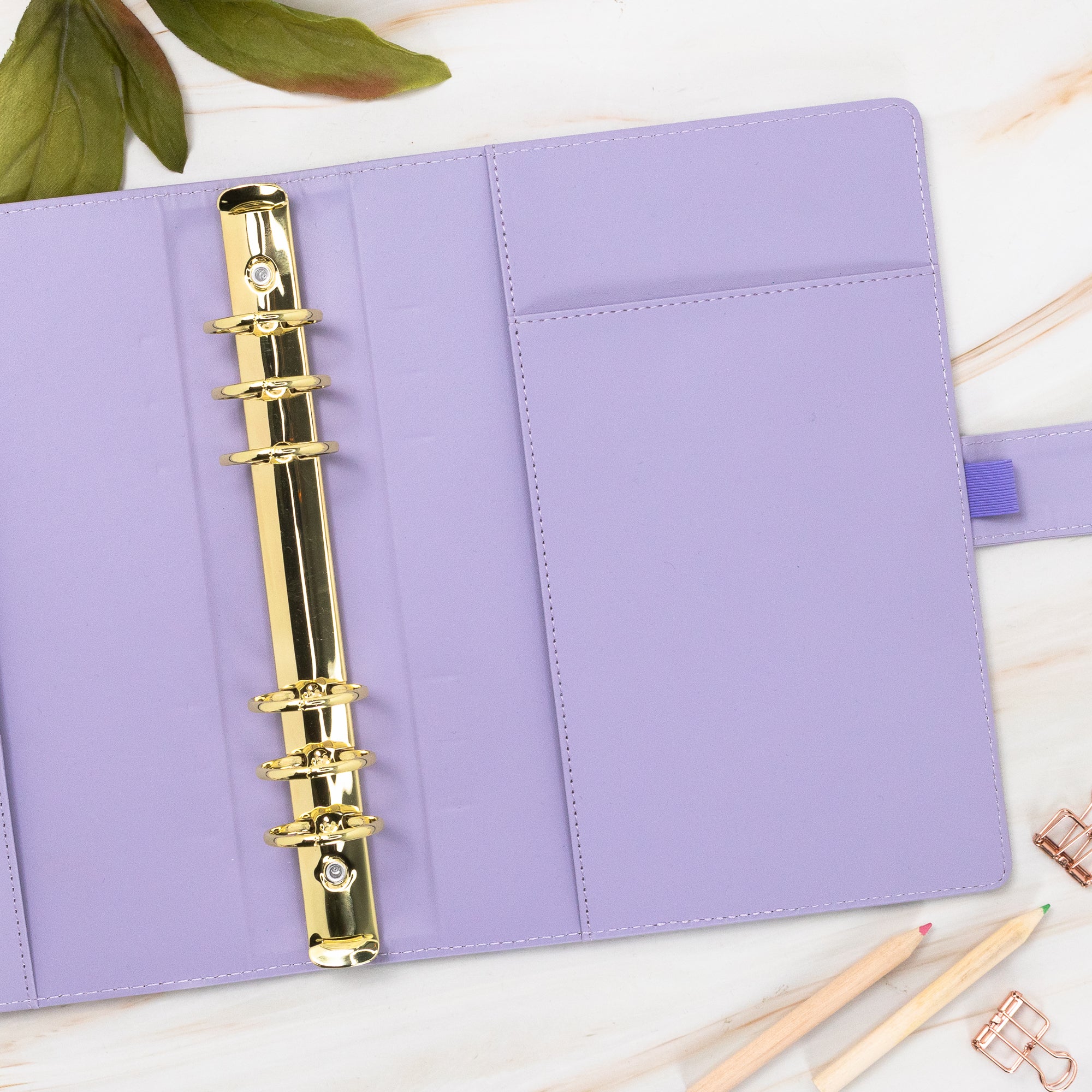 Vegan Leather Binder/Planner - Purple Critters