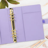 Vegan Leather Binder/Planner - Purple Critters