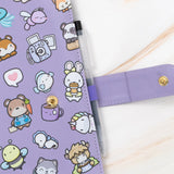 Vegan Leather Binder/Planner - Purple Critters