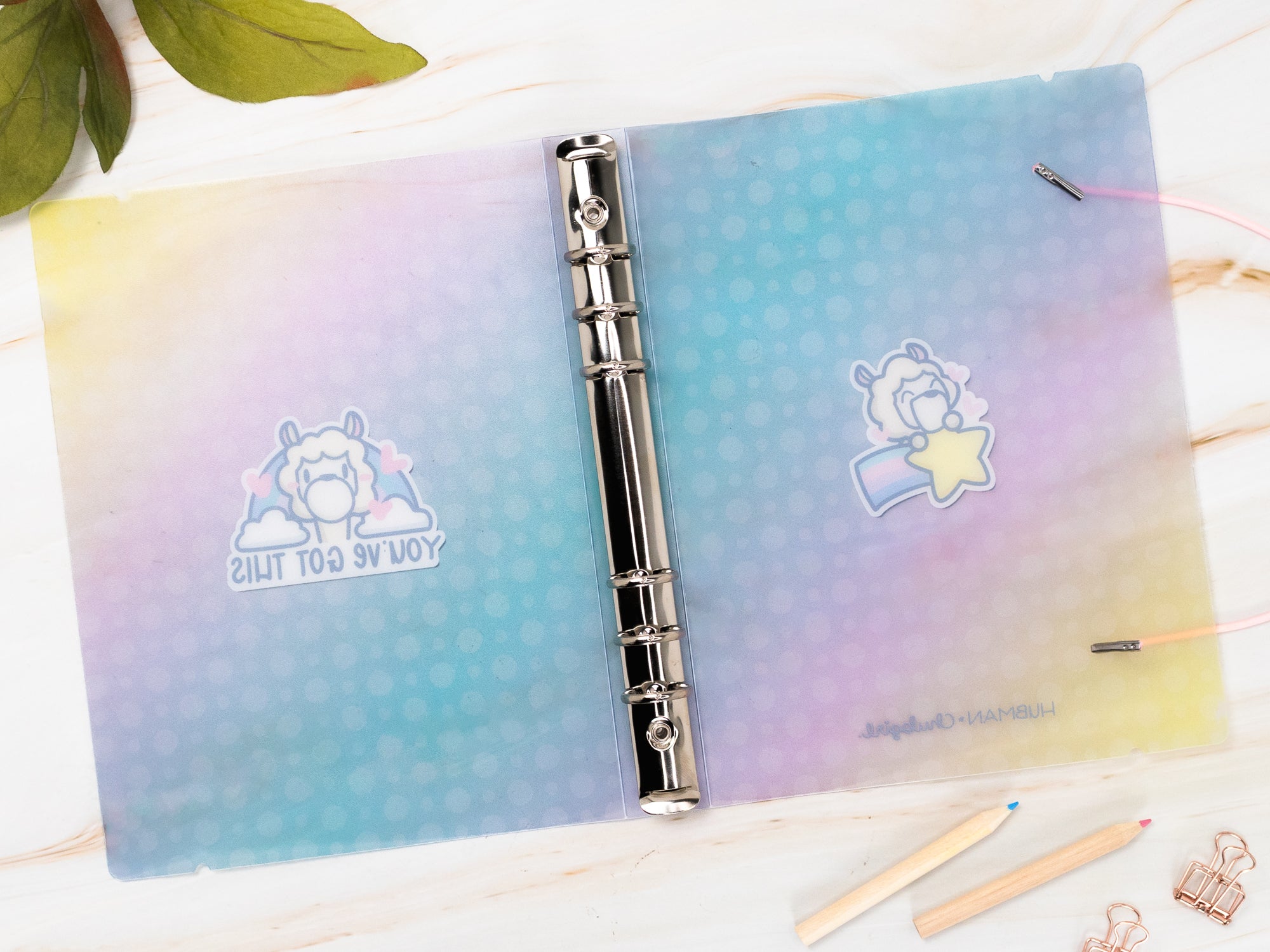 Sticker Storage Binder - Positive Llamas Theme (S Size)