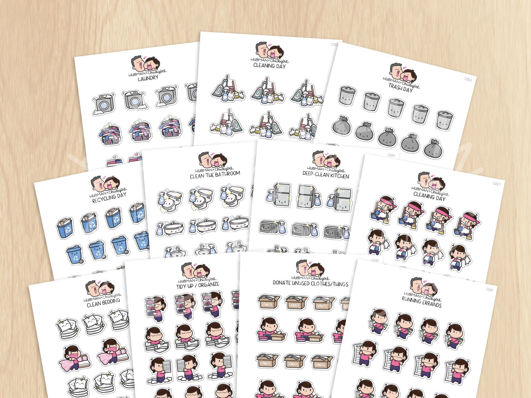 Chores Planner Sticker Set – Hubman and Chubgirl