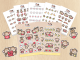 Monkey Love Sticker Set