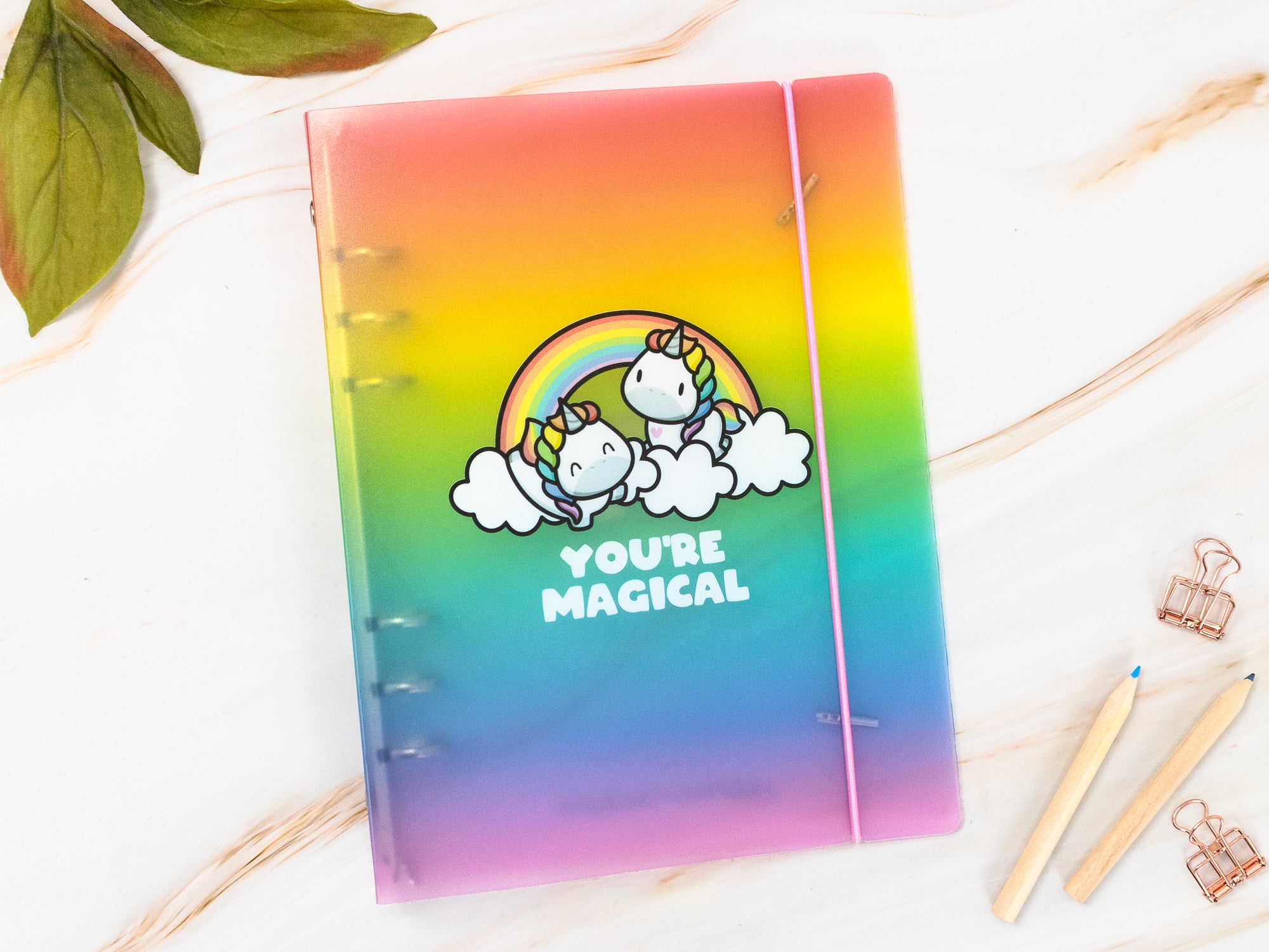 Sticker Storage Binder - Rainbow Unicorns Theme (S Size)