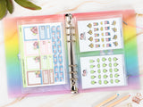Sticker Storage Binder - Rainbow Unicorns Theme (S Size)