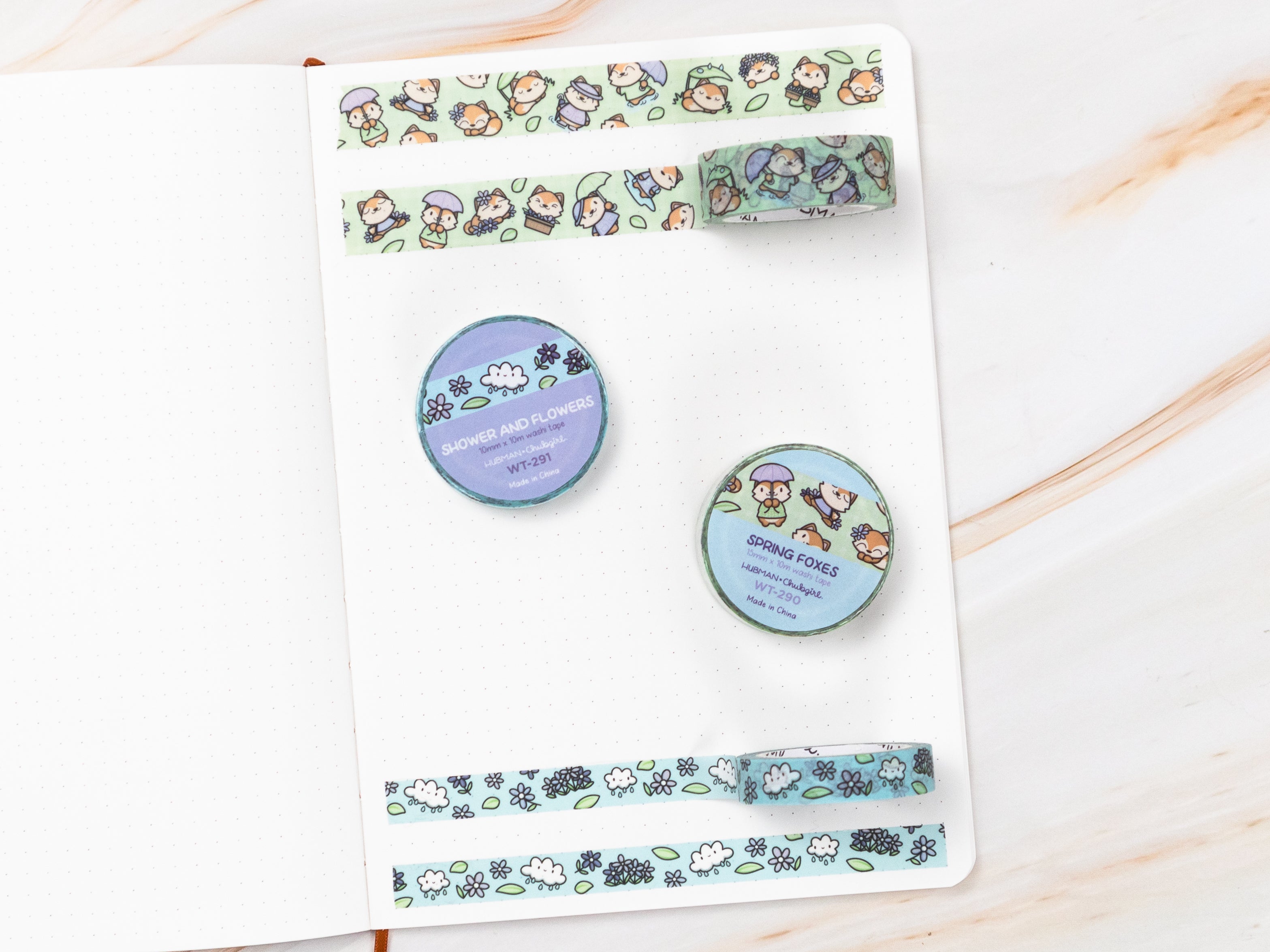 Spring Foxes Washi Tapes (Set of 2)