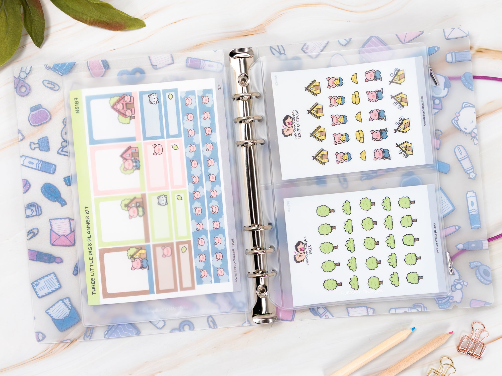 Sticker Storage Binder - Stationery Buddies Theme (S Size)