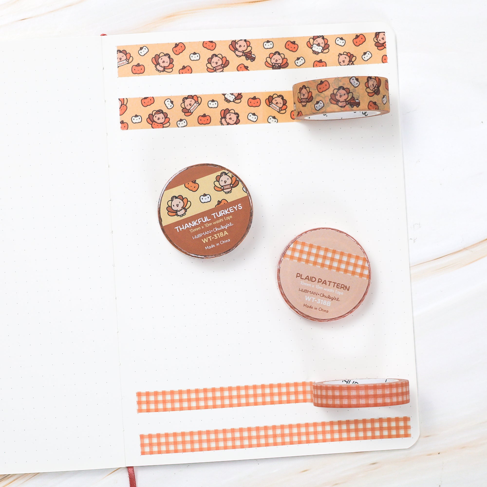 Thankful Turkey Washi Tapes (Set of 2)