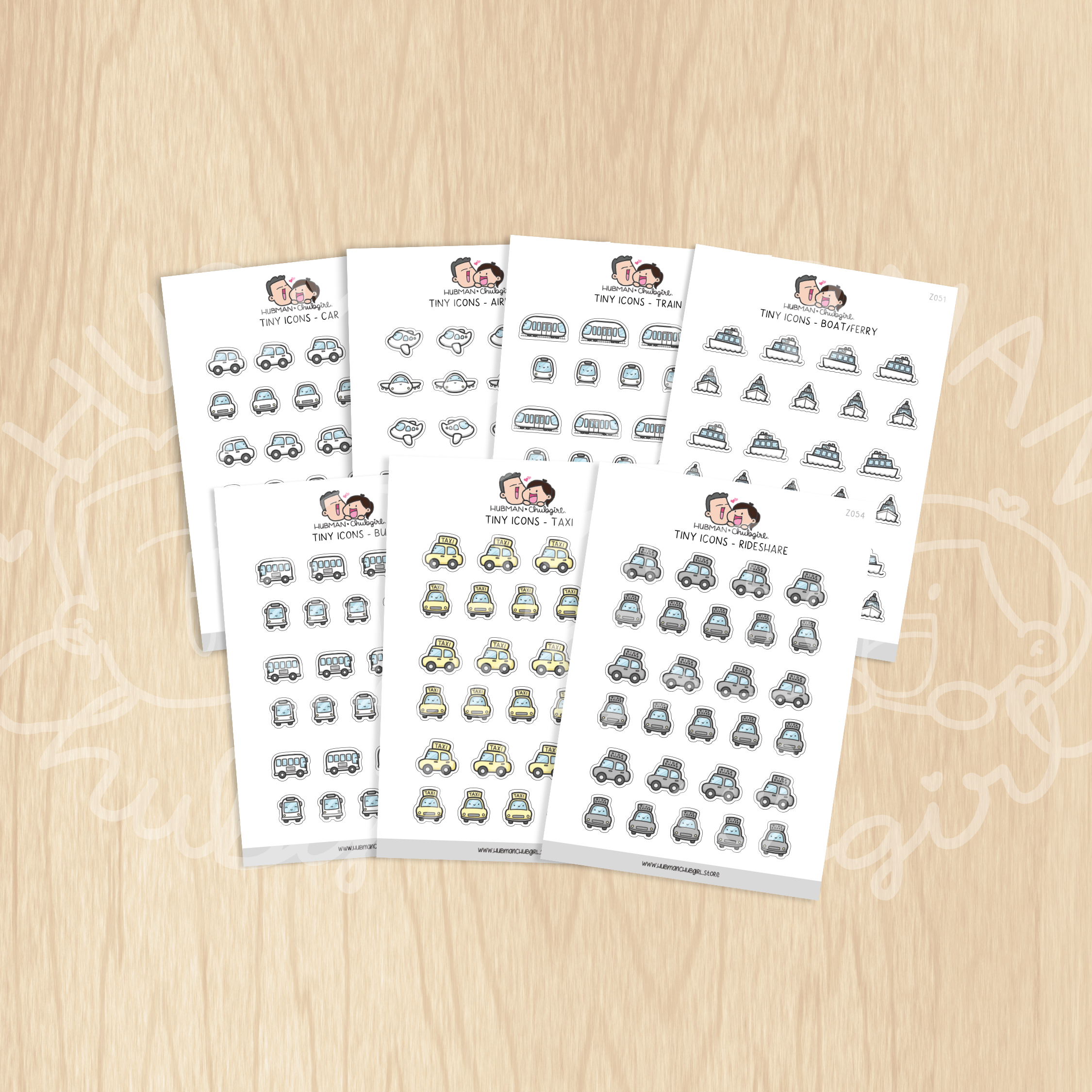 Tiny Icons - Transportation Planner Sticker Set