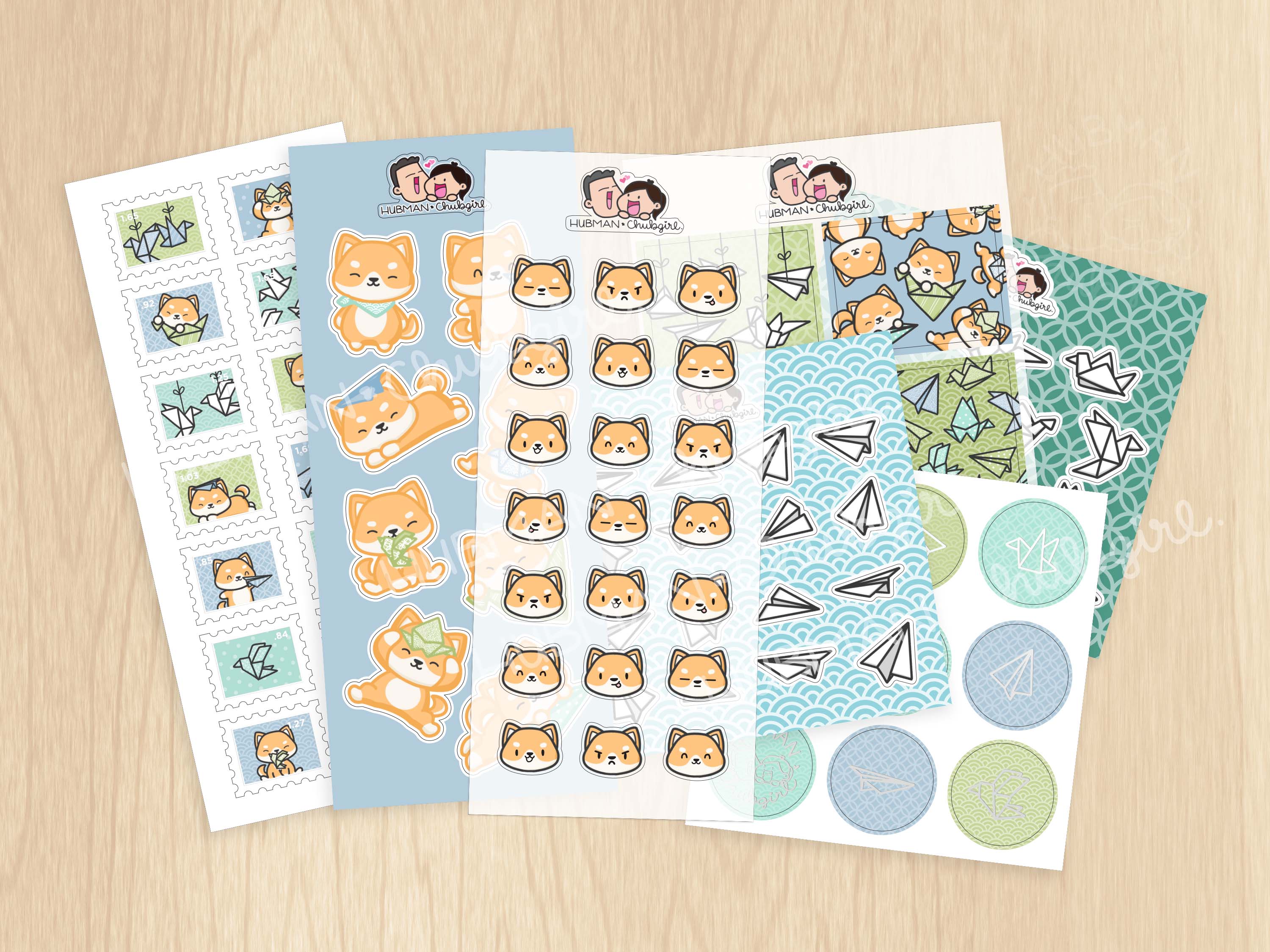 Origami Shiba Variety Sticker Pack
