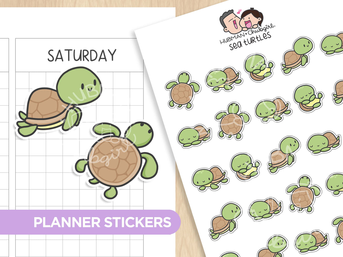 Sea Turtles Planner Stickers – Hubman and Chubgirl