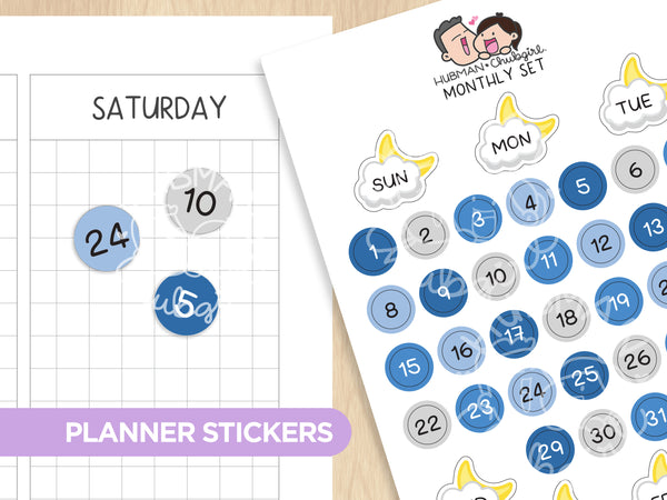 Monthly Set - Starry Night Planner Stickers – Hubman and Chubgirl