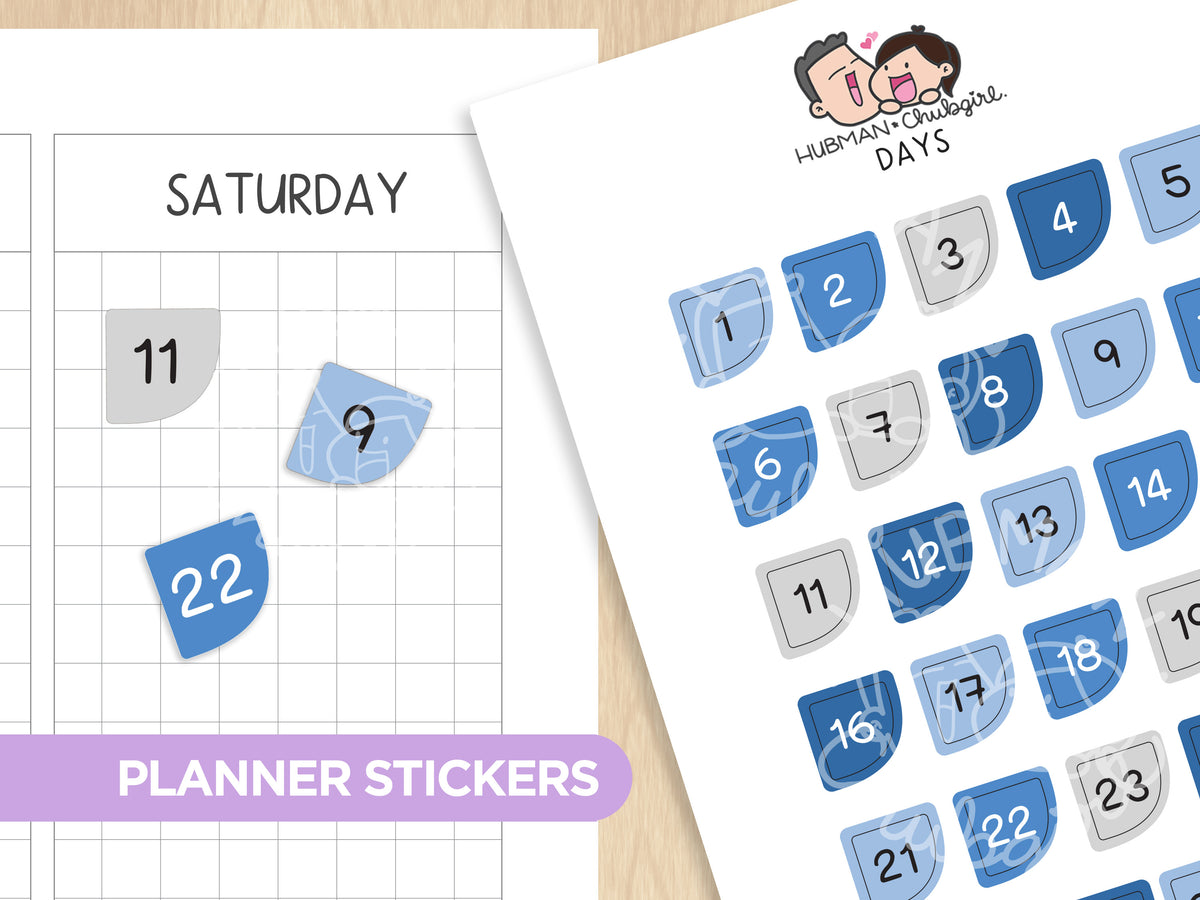 Days - Starry Night Planner Stickers – Hubman and Chubgirl