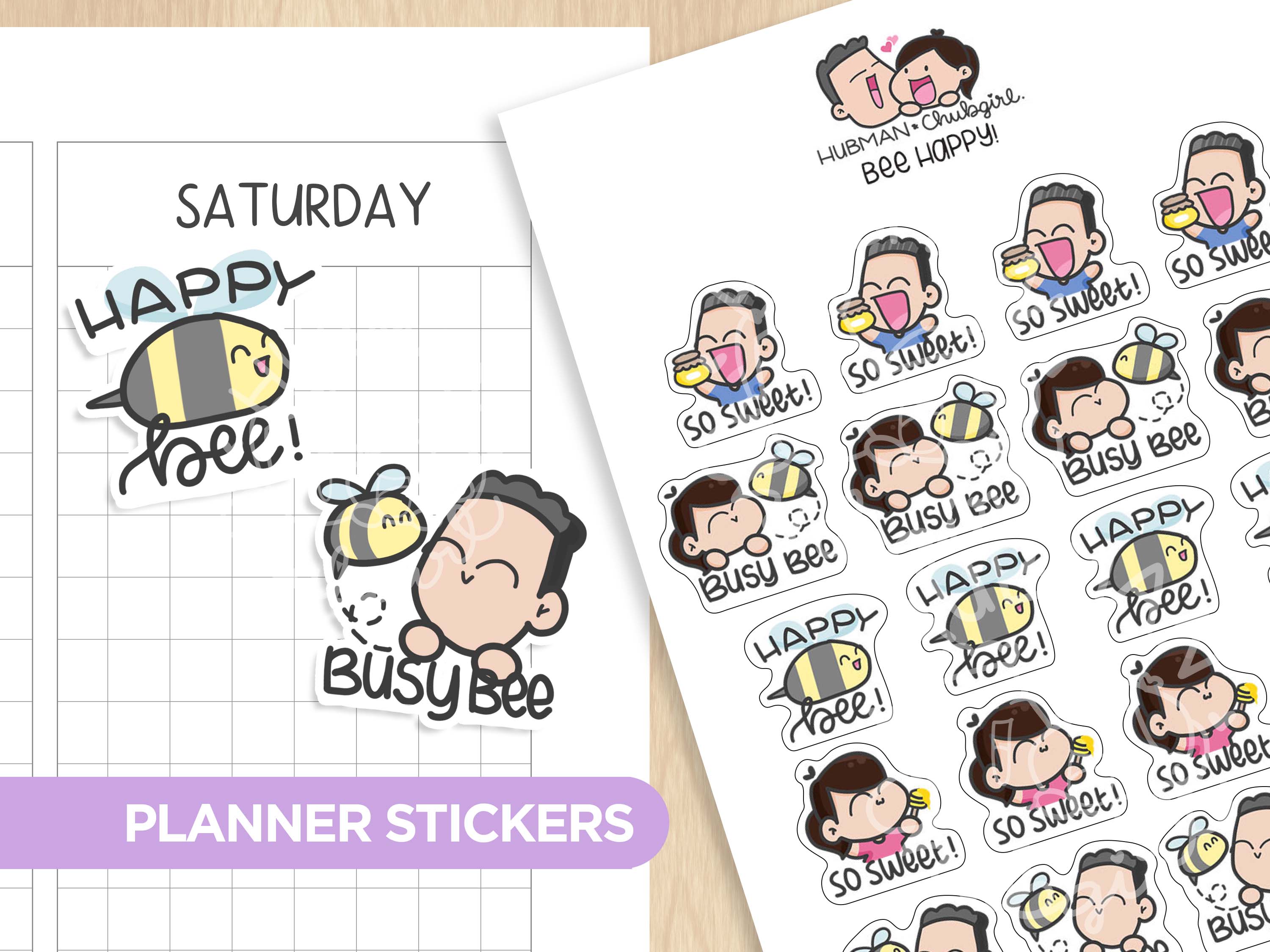 Bee Happy! Planner Stickers