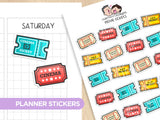 Movie Tickets Planner Stickers