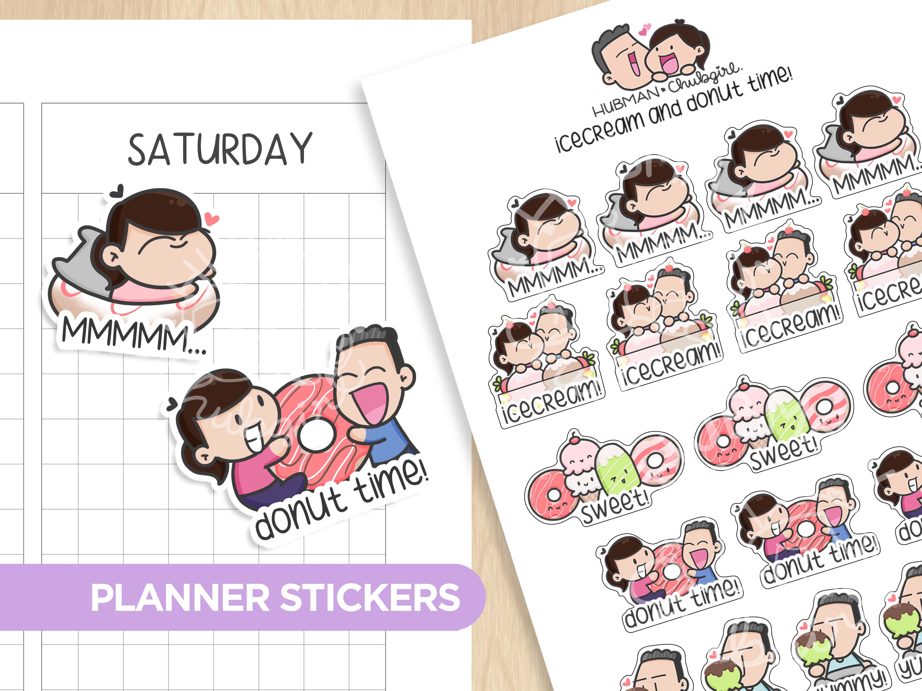 Donuts and Icecream Sticker Set