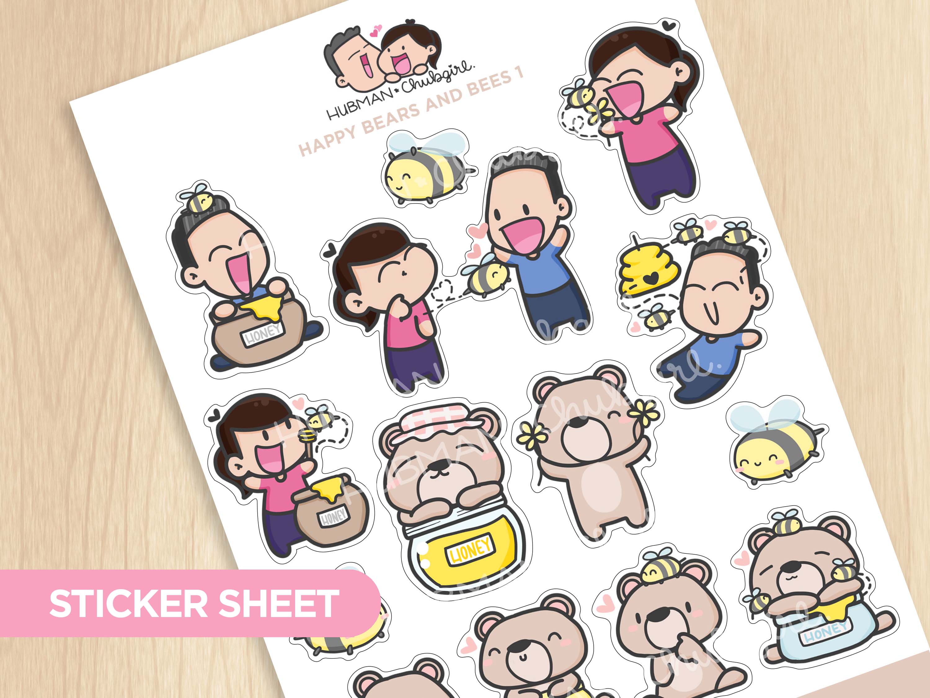 Bees and Bears Sticker Set
