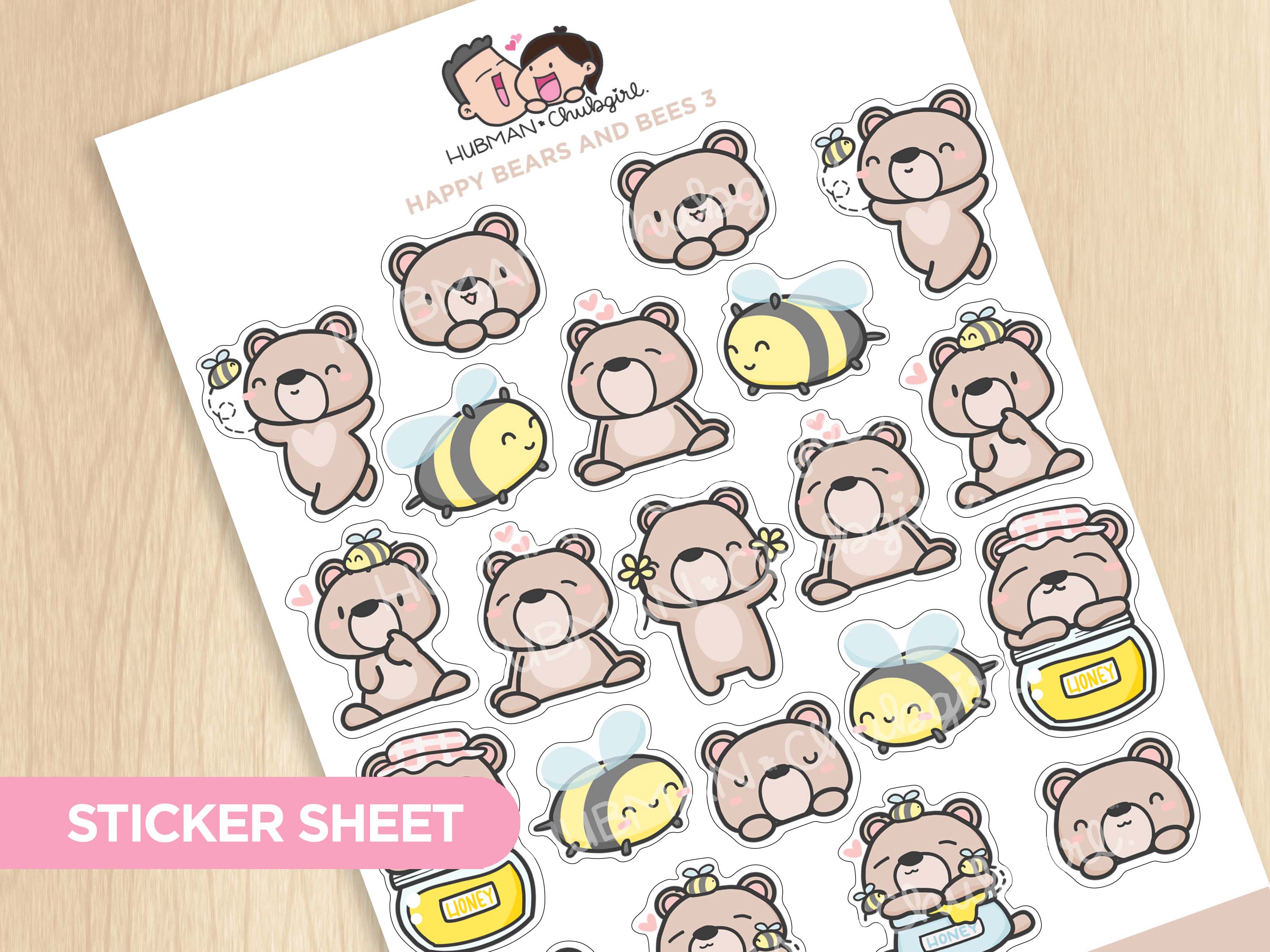 Bees and Bears Sticker Set