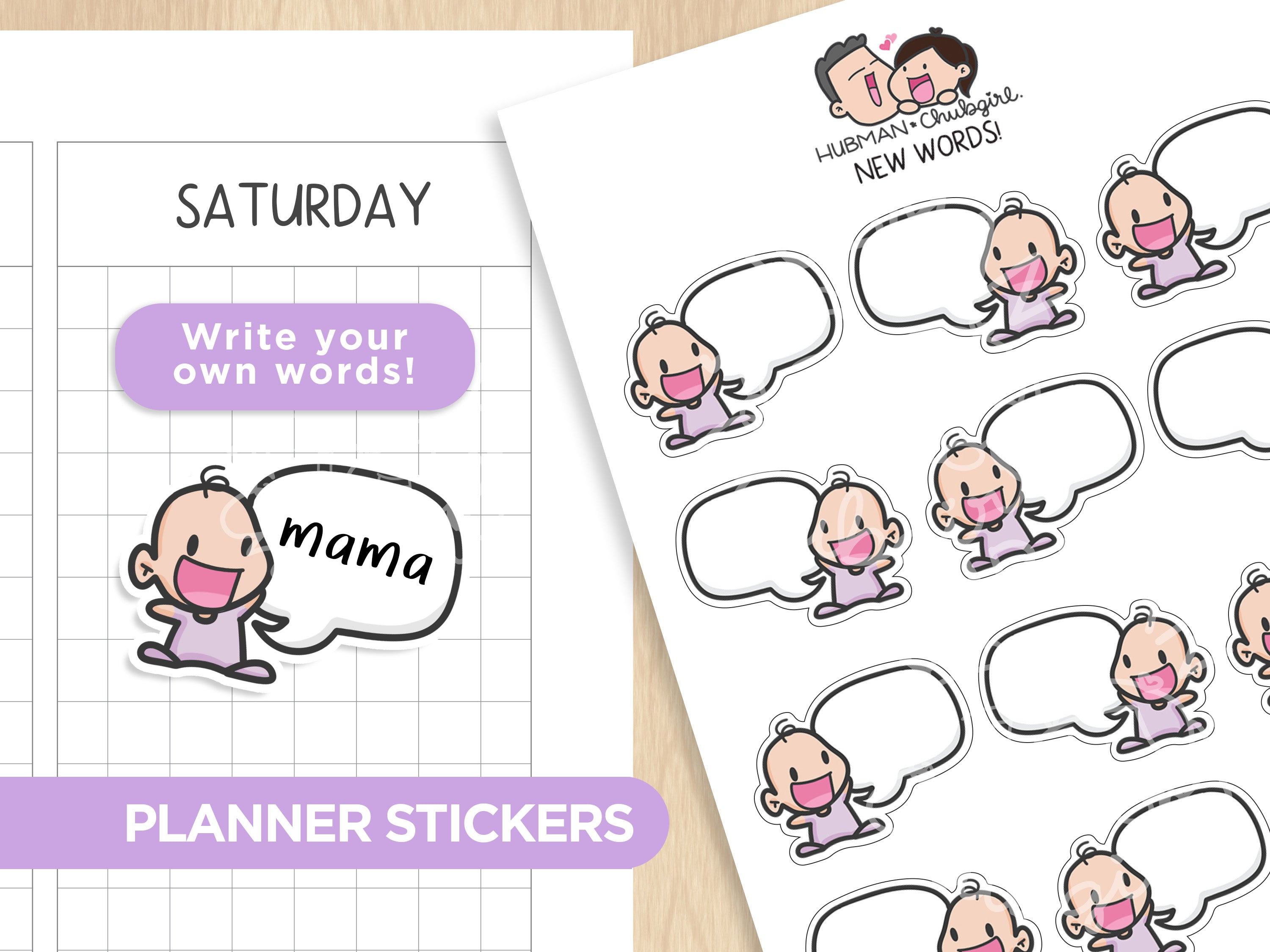 New Words! Planner Stickers
