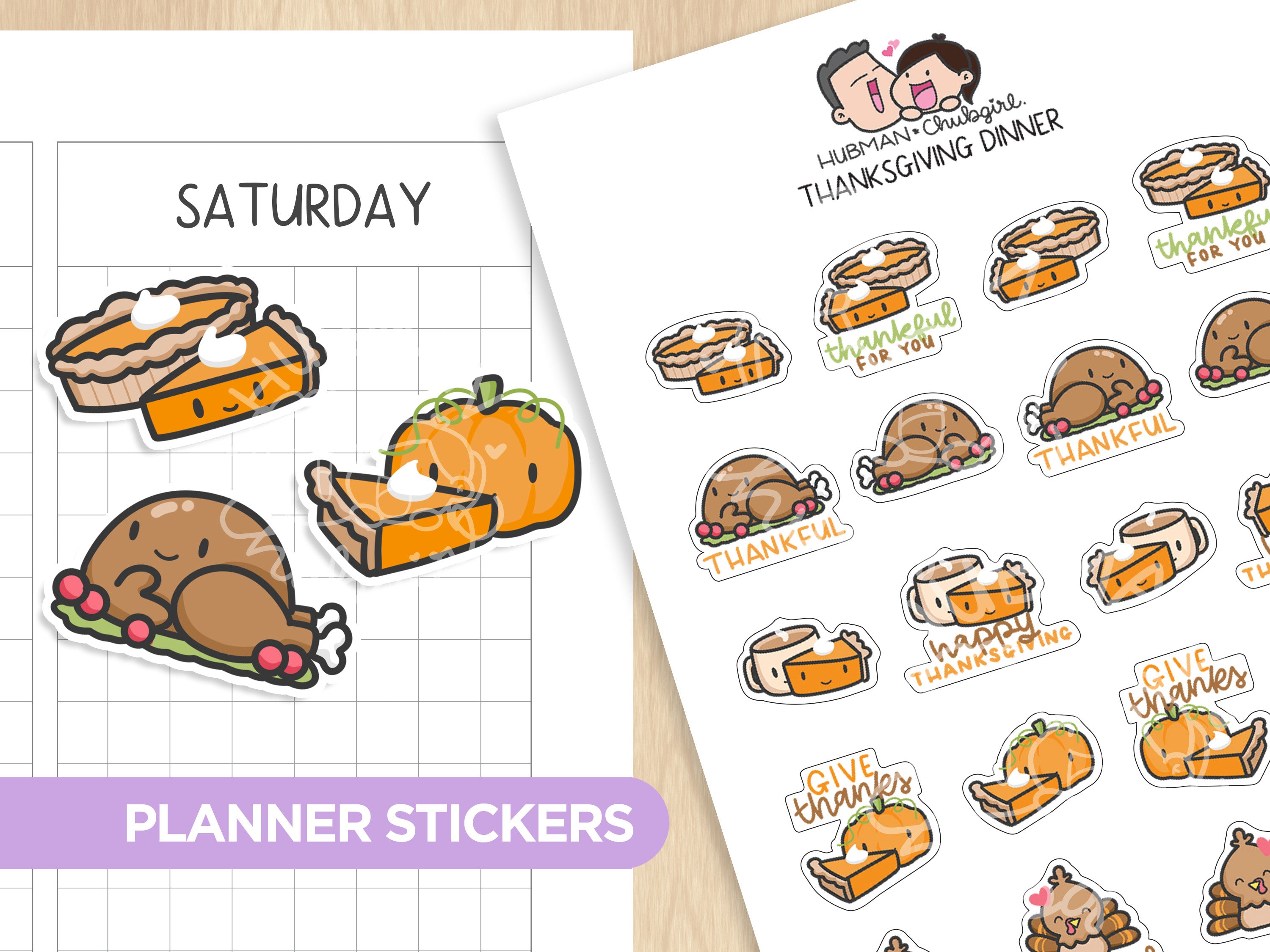 Thanksgiving Dinner Planner Stickers